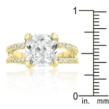 Double Band Cubic Zirconia Engagement Ring