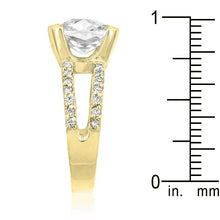 Double Band Cubic Zirconia Engagement Ring