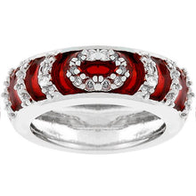 Garnet Enamel Ripple Ring