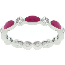 Fuchsia Link Enamel Stacker Ring