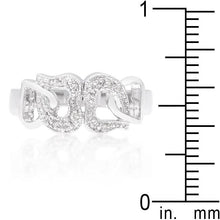 Linked Cubic Zirconia Hearts Ring