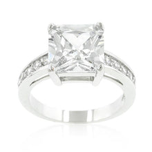 Classic Princess Cut Raised Pave Engagement Ring