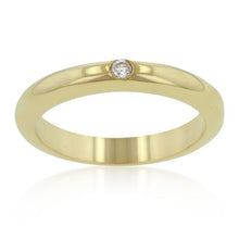 Solitaire Cubic Zirconia Golden Wedding Band
