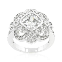 Elegant Clear Cubic Zirconia Crest Ring