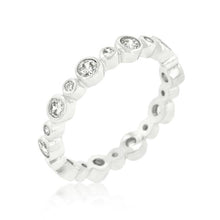 Alternating Bezel Linked Cubic Zirconia Eternity Band