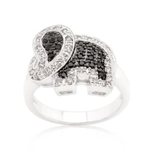 Black and White Cubic Zirconia Elephant Ring