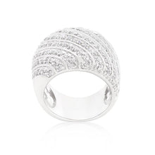 Cubic Zirconia Pave Diagonal Ring