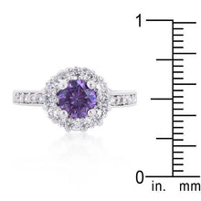 Lavender Halo Engagement Ring