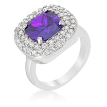 Micropave Purple Bridal Cocktail Ring