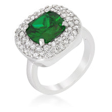 Micropave Green Bridal Cocktail Ring