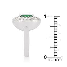 Micropave Green Bridal Cocktail Ring