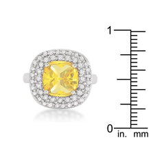 Micropave Yellow Bridal Cocktail Ring