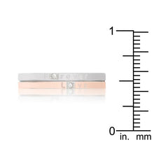 Two Tone Inspiration Band Ring With Cubic Zirconia