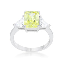 Classic Peridot Rhodium Engagement Ring