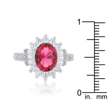 Chrisalee 3ct Aqua CZ Rhodium Classic Ring