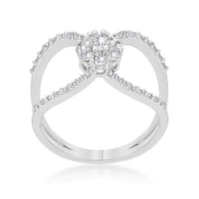 Joyce 0.4ct CZ Rhodium Delicate Floral Wrap Ring