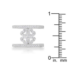 Lauren 0.4ct CZ Rhodium Delicate Clover Wrap Ring