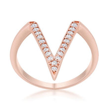 Michelle 0.2ct CZ Rose Gold Delicate V-Shape Ring