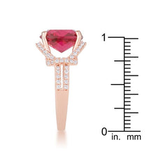 Charlene 6.2ct Ruby CZ Rose Gold Classic Statement Ring