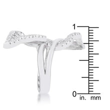Lina 0.4ct CZ Rhodium Leaf Wrap Ring