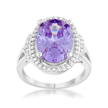 Melanie 5.95ct Amethyst CZ Rhodium Cocktail Ring