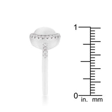Patricia 0.3ct CZ White Cats Eye Rhodium Classic Ring