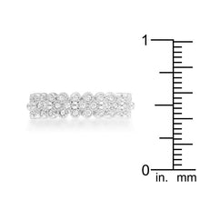Clara 1ct CZ Rhodium Textured Bezel Set Eternity Ring