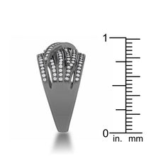 Shirah 0.75ct CZ Hematite Wide Statement Ring
