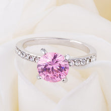 Classic 2.3Ct Pink CZ Rhodium Plated Ring
