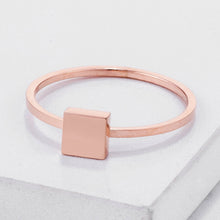 Stainless Steel Rose Goldtone Plated Square Stackable Ring