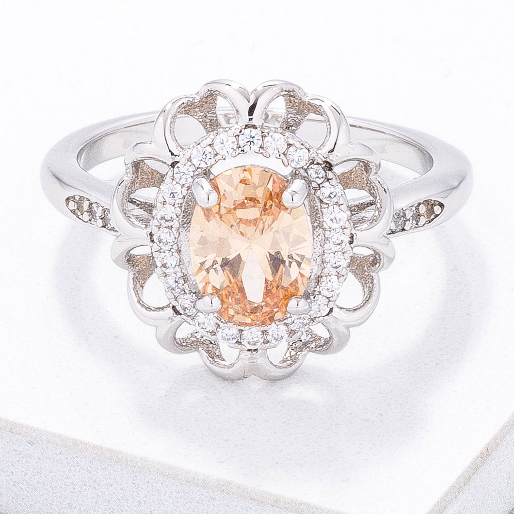 Stunning Champagne Oval Halo Sparkler