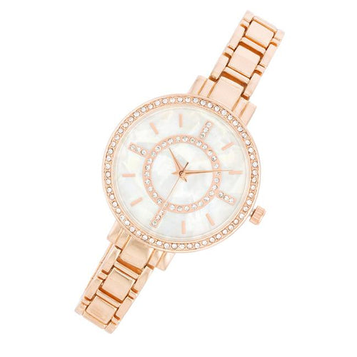 Classic Metal Watch With Crystals