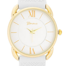 Mina Gold Classic Watch With White Rubber Strap