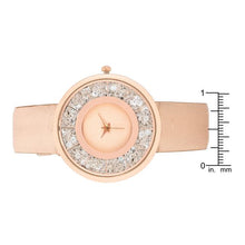 Rose Goldtone Leather Watch With Crystals